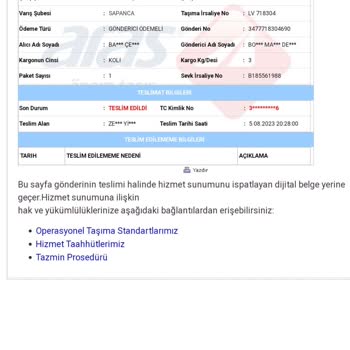 Aras Kargo Kargomun Başka İlde Başka Birine Verilmesi