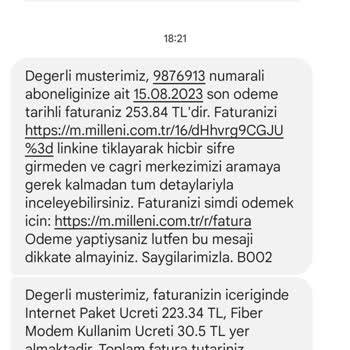 Millenicom Eski Müşteriden Daha Fazla Ücret Talep Ediyor