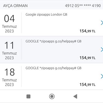 Google Zipoapps İzinsiz Para Çekme