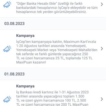 İş Bankası Kampanyası Katılmamış Gösteriyorlar.