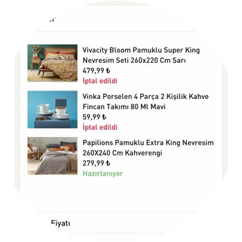 English Home Sitesinden Ürün Aldığımda İptal Edip Pahalıya Satılmakta