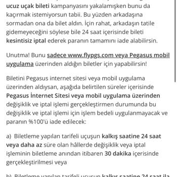 Pegasus Fazla İade Kesintisi