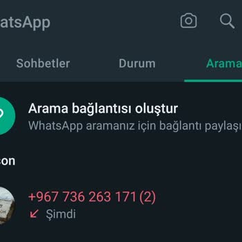 WhatsApp Sürekli+967 Li Numaralar Tarafından Aranıyorum
