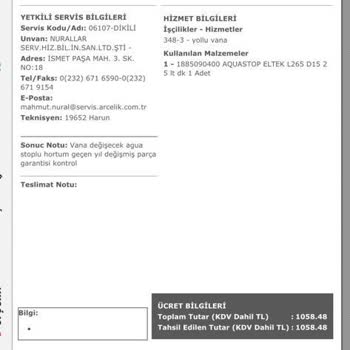 Arçelik Bulaşık Makinesi Arızası