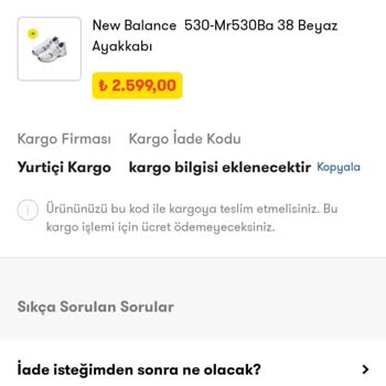 Şok Mağazacılık (cepte Şok) İade Kodu Vermiyor