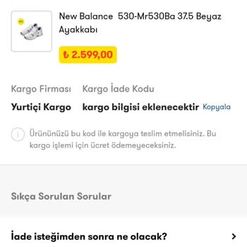 Şok Mağazacılık (cepte Şok) İade Kodu Vermiyor