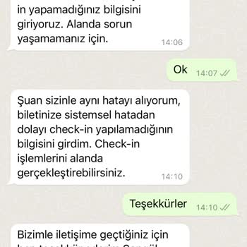SunExpress Hava Yolları Uçuş Öncesi Check-in Sorunu