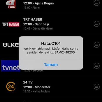 Digiturk C101 Hatası IP Hatası