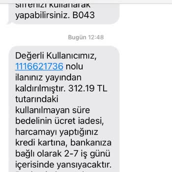 Sahibinden Hiçbir Açıklama Yapmadan İlanımı Kaldırdı