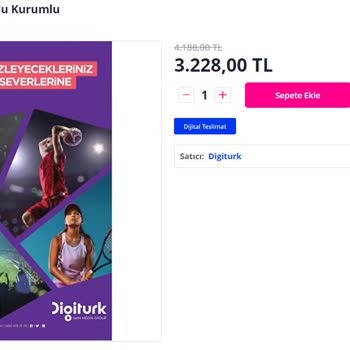Pazarama Digiturk Sporun Yıldızı Paketi Uydu Kurumlu