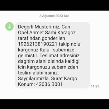 Sürat Kargo Kargolarımı Bana Getirmiyor