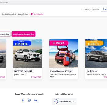Pazarama Tatil Araç Kiralama Kampanyası