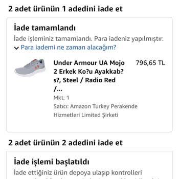 Amazon Ayakkabı İadesinin Yapılamaması Ve Sürecin 2 Ayı Geçmiş Olması