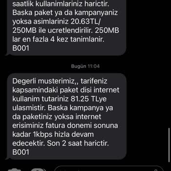 Türk Telekom Mobil Hattımın Tarifesini Kafasına Göre Değiştirmiş.