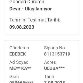 Ebebek Kargosu Siparişimi Getirmiyor. Yalan Beyanda Bulunuyor