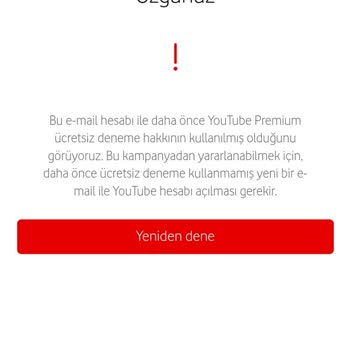 Vodafone Pay Uygulaması + Youtube.com Kayıt Olamıyorum