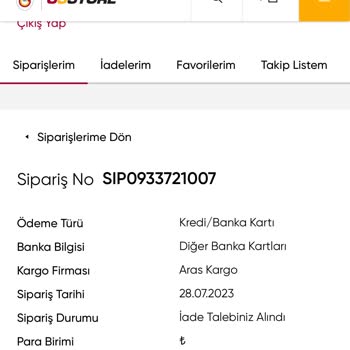 Aras Kargo Ürün İadesi Hakkında Sorun