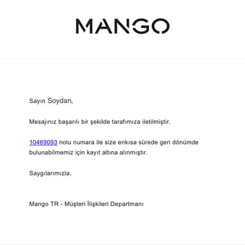 Mango Paramı İade Etmiyor