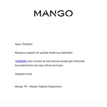 Mango Paramı İade Etmiyor