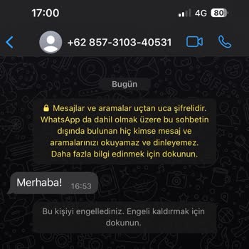 WhatsApp +62 Numara Tarafından Mesaj Gelmesi