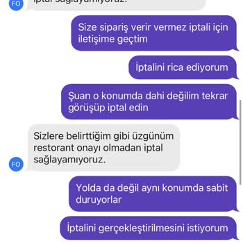 GetirYemek Yeni Ve Yanlış Verilen Siparişin İptal Edilmemesi Mağdurum.