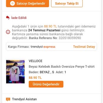 Trendyol İade Ettiğim Ürünün Parası Yatmadı