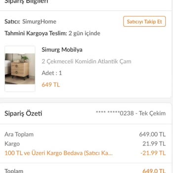 Trendyol Simurg Mobilya Hatanızı Telafi Edin