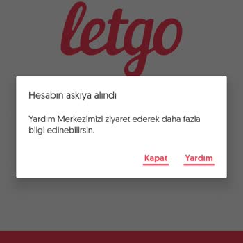 Letgo Süresiz Askıya Alınan Hesabım