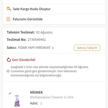 Trendyol Sıvı Deterjan Hasarlı Patlak Geldi
