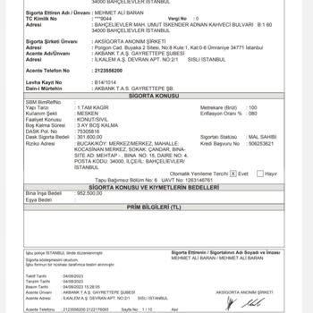 Aksigorta İzinsiz Poliçe Ve Bilgi Paylaşımı