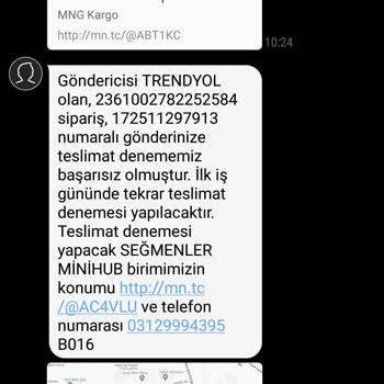 MNG Kargo Kargonuzu İletemedik Diye Gelen SMS
