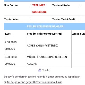 Aras Kargo Paketleri Teslim Etmiyor