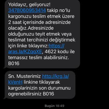 Aras Kargo Kargolarımız Gelmiyor Ve Gelmeyen Kargoyu Reddettiğim Sisteme Girildi.