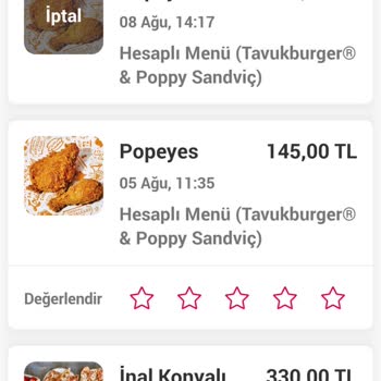 Yemeksepeti İptal Sipariş Hatası