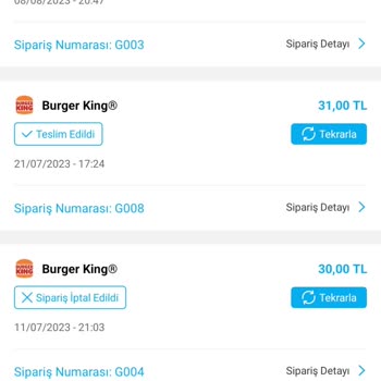 Burger King İptal Ve İade