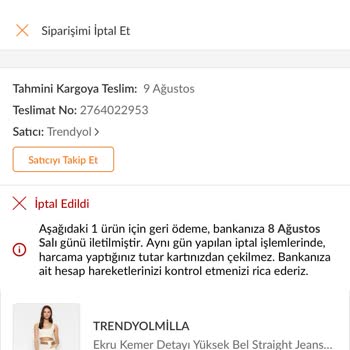 Yapı Kredi Bankası Trendyol'dan Alışveriş Yaptım, Para İadesi Sorunu