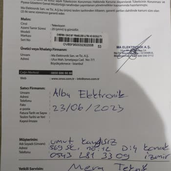 Onvo Televizyon Arızası Sorunu