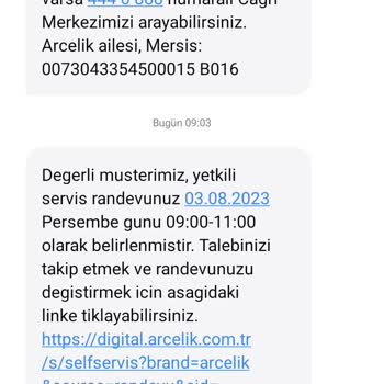 Arçelik Servisi, Randevusuna 8 Gündür Gelmeyerek Sürekli Erteliyor