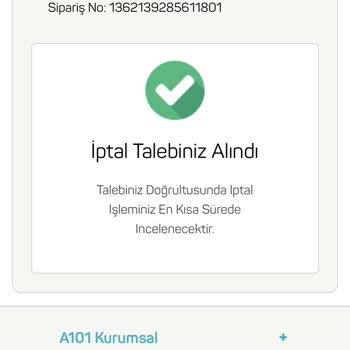A101 İptal Ve Para İadesi