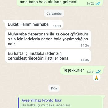 Pronto Tour 2 Aydır Yapılmayan Para İadesi