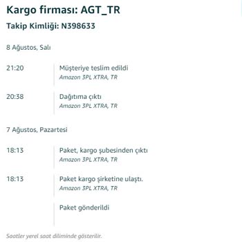 AGT Kurye (aynigunteslim.com) Teslim Edilmeyen Ürün Teslim Edilmiş Görünüyor!