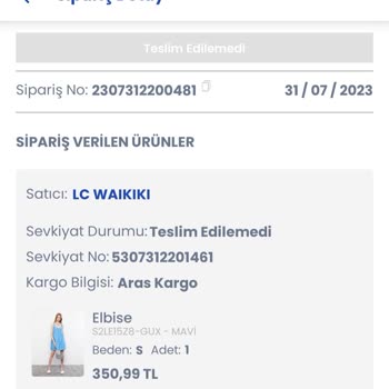 LC Waikiki Elbisenin Stoğu Olmasına Rağmen Gönderilmemesi