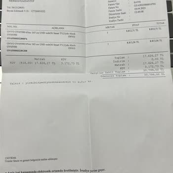 Onvo Marka Televizyon Fabrika Hatası