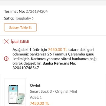 Freebebek.com Satın Aldığım Ürünün Fiyatını Arttırmak İçin Siparişimi İptal Ettiler