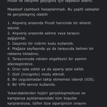 Picodi.com Cashback Sorunu