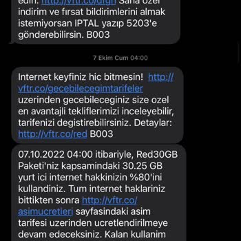 Vodafone İnternetinden Yemeyen Denilip Yiyen Tarife