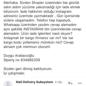 Maia Eyewear (Instagram) Maia Eyewear Mesajlarıma Cevap Vermiyor.