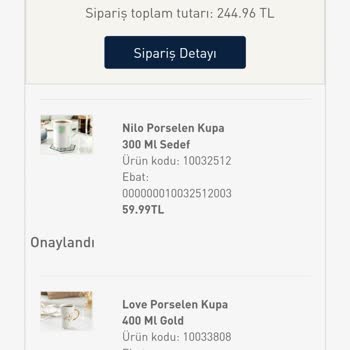 English Home İnternet Sitesinden Yaptığım Alışveriş