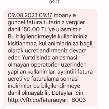 Vodafone Aşım Paketi Haksız Fatura İşlemi