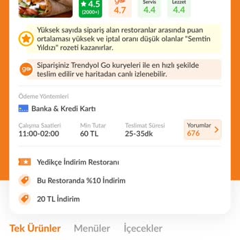 Trendyol Yemek Ücretin İade Edilmemesi!